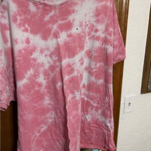 🪩DOUBLE ZERO PINK DISTRESSED TEE🪩